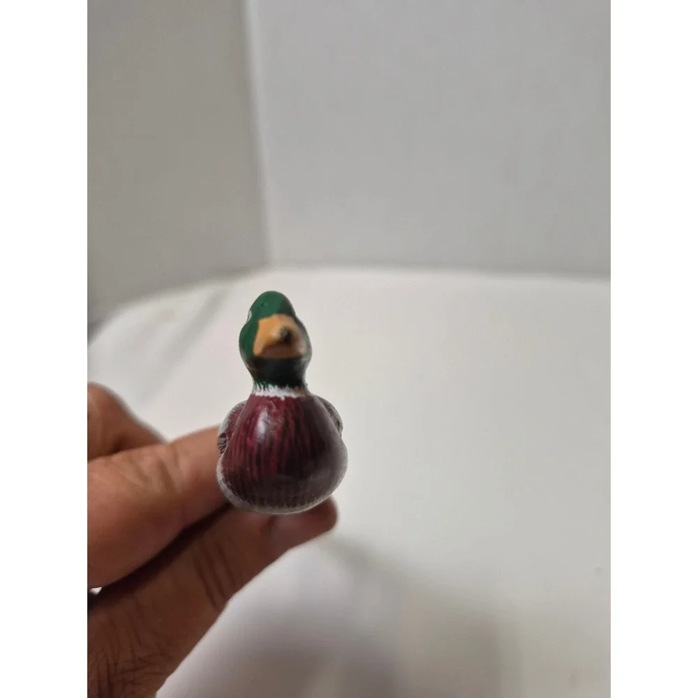 Vintage Hand Painted Wooden Mallard Duck Letter Opener Rustic Desk Accessory 7.5